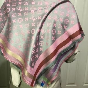 Monogram Designer Womens Silk and Cashmere Designe